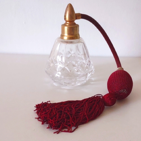 Waterford Accessories - Waterford Lismore Crystal Perfume Bottle with Red Atomizer Bulb & Tassel Ireland
